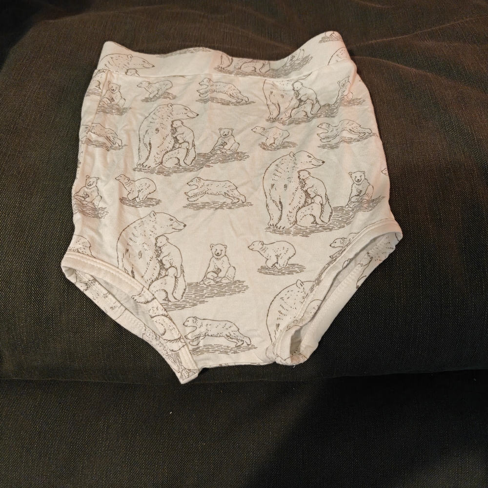 Kate Quinn Taupe Polar Bear Kids Shorts